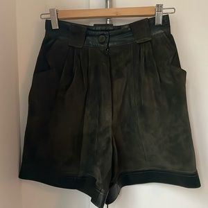 Suede and leather shorts
